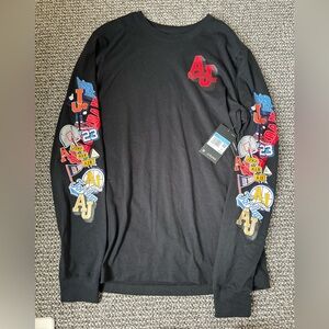 Jordan Black Long Sleeve Tee with Colorful Graphics